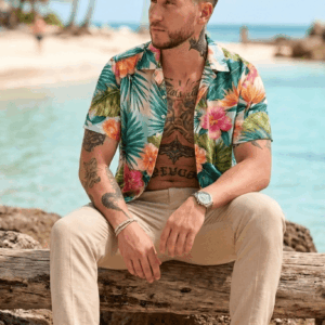 mannequin avec chemise a fleur