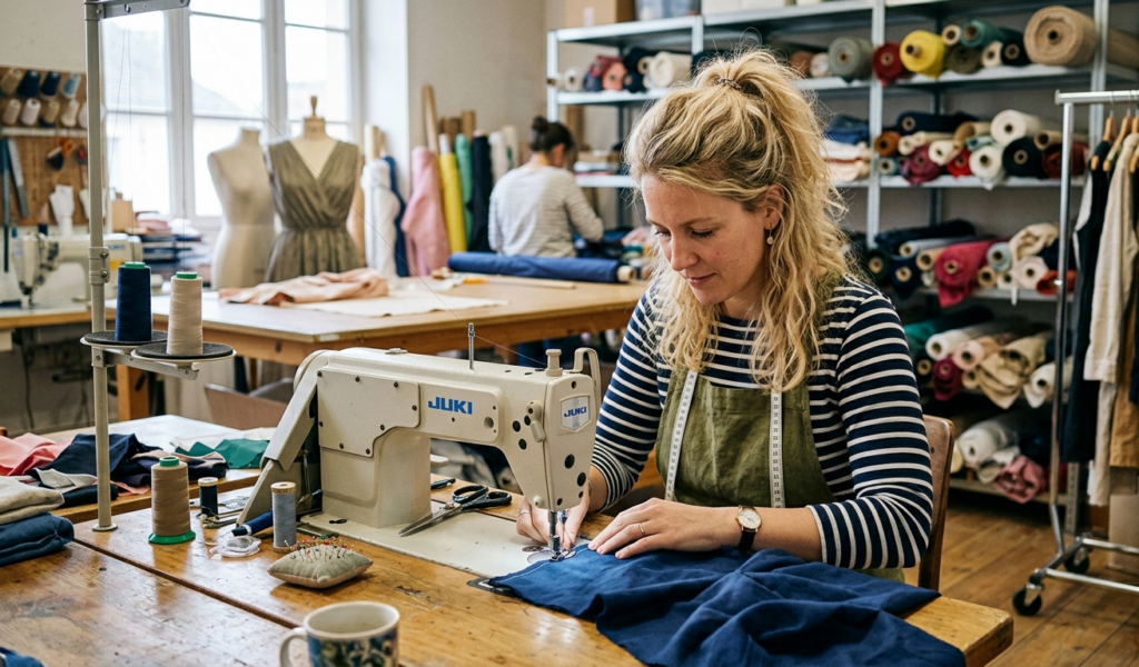 Photo de Madame Dubois qui travaille dans un atelier