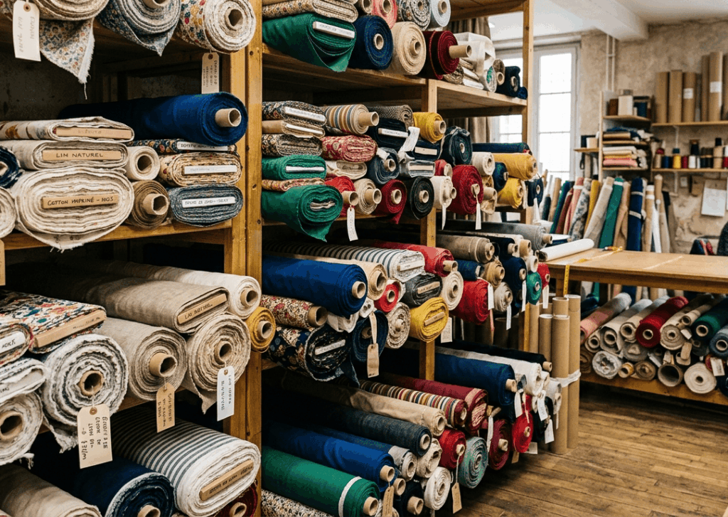 Stock de tissu coloré et eco-conçu